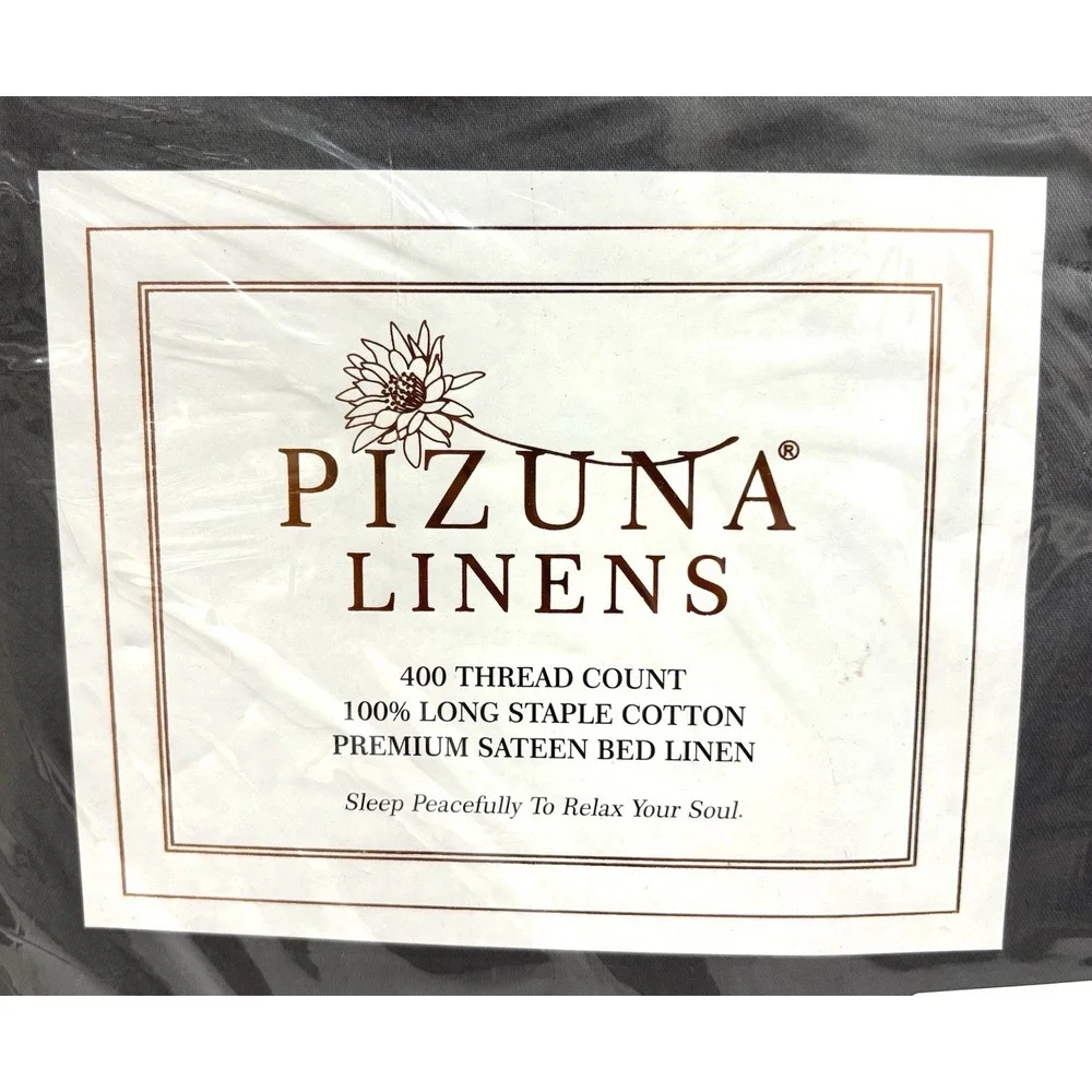 Pizuna California King Fitted Sheet Dark Gray 400TC Cotton 15